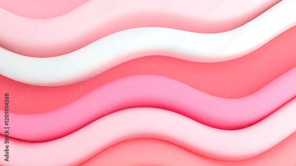 Poster abstract colorful waves of pink and white tones creating a soft and smooth textured background for d