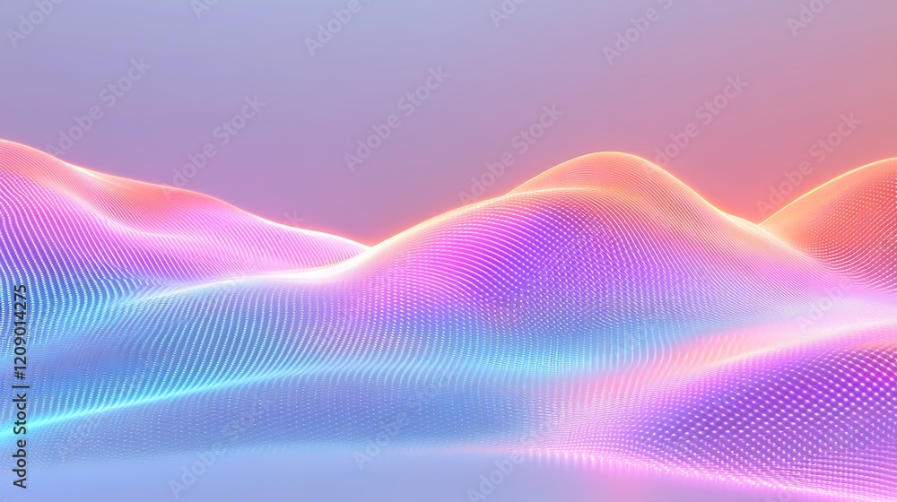 Poster abstract colorful waves of light with soft gradient and smooth curves in a modern digital design