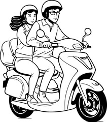 people riding motorcycle drawing