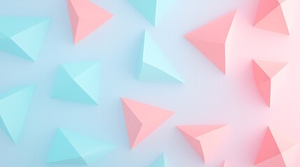 Abstract composition of pastel colored geometric shapes in a harmonious arrangement on a soft background