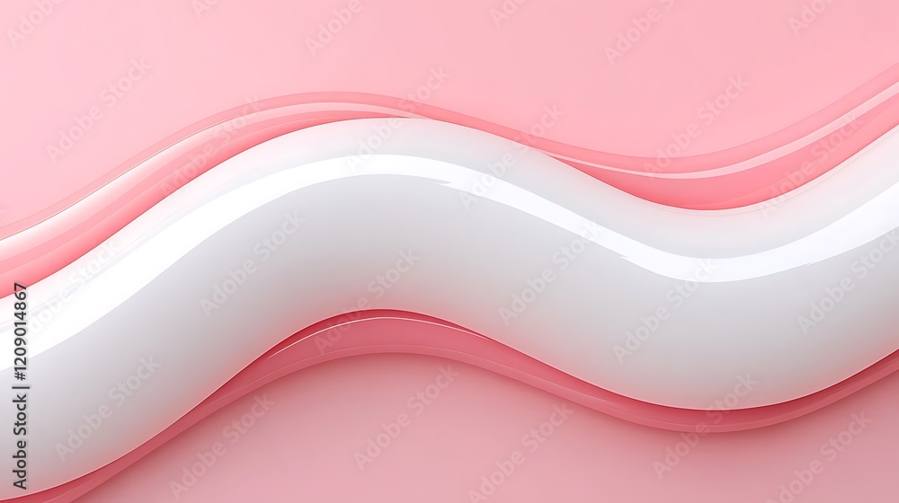 Poster abstract flowing curves in soft pink and white tones for modern background or design element