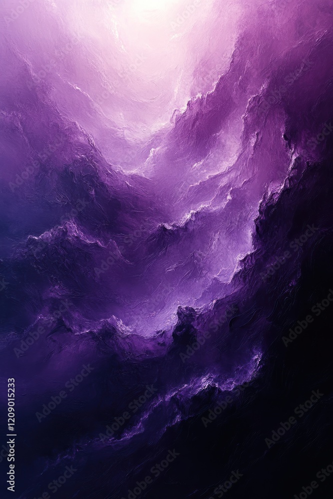 Poster Deep Purple Abstract Background Textured with Soft Brush Strokes and Ambient Lighting