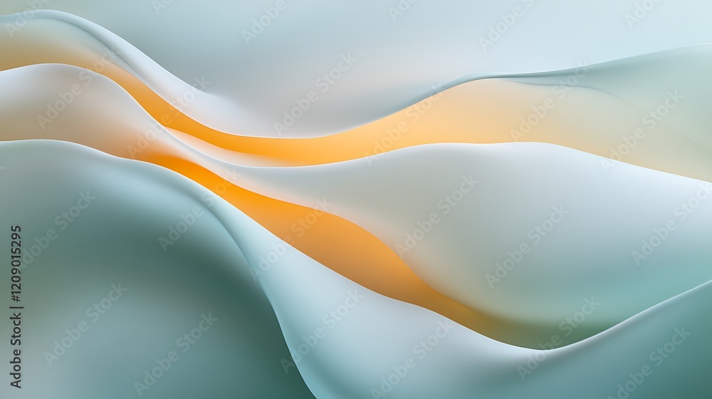 Poster abstract flowing waves of soft colors creating a serene and tranquil background design for various u