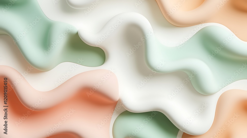 Aufkleber abstract fluid shapes in soft pastel colors for modern design projects and creative background use