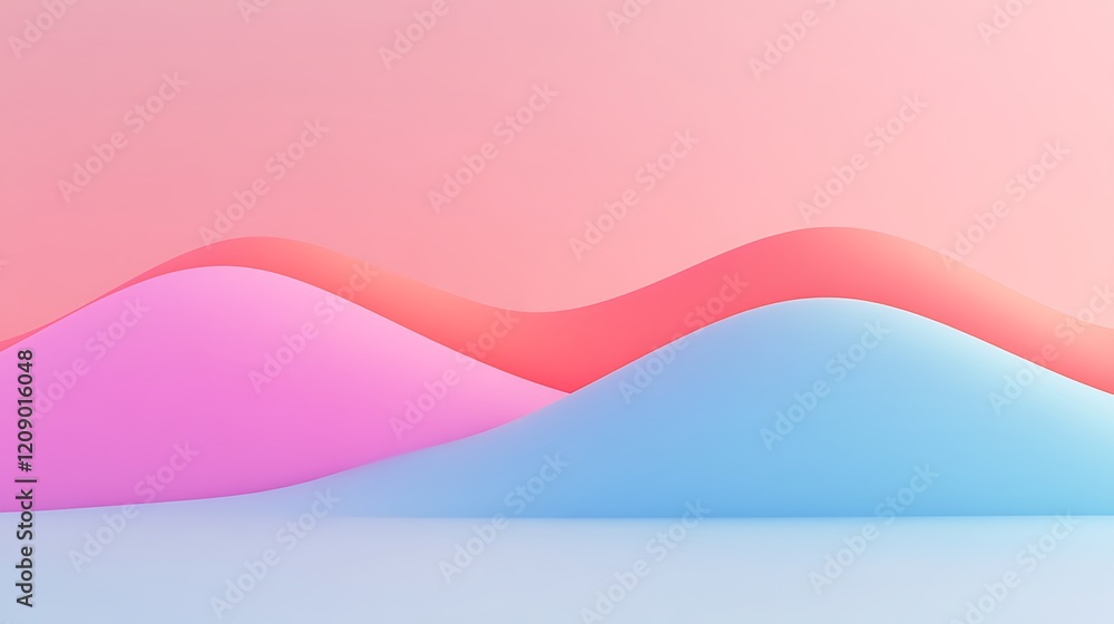 Poster abstract gradient waves in soft pastel colors creating a modern and minimalist background for creati