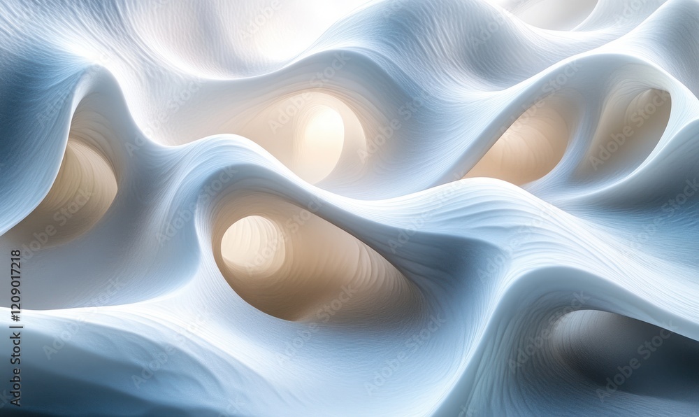 Poster abstract wavy white background smooth curves minimalist design