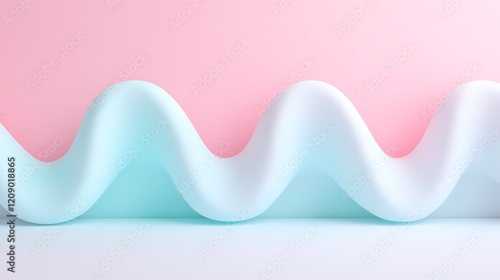 Poster abstract wavy flow of soft pastel colors creating a serene and modern backdrop for creative designs 