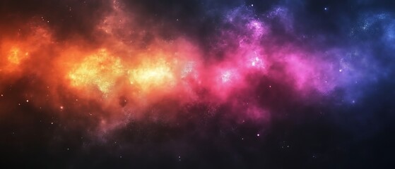 Fototapeta premium Cosmic Nebula Orange, Pink, Purple Gaseous Clouds in Space.