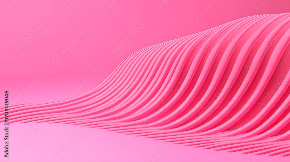 Poster abstract wavy lines in vibrant pink shades creating a smooth and dynamic background for creative pro