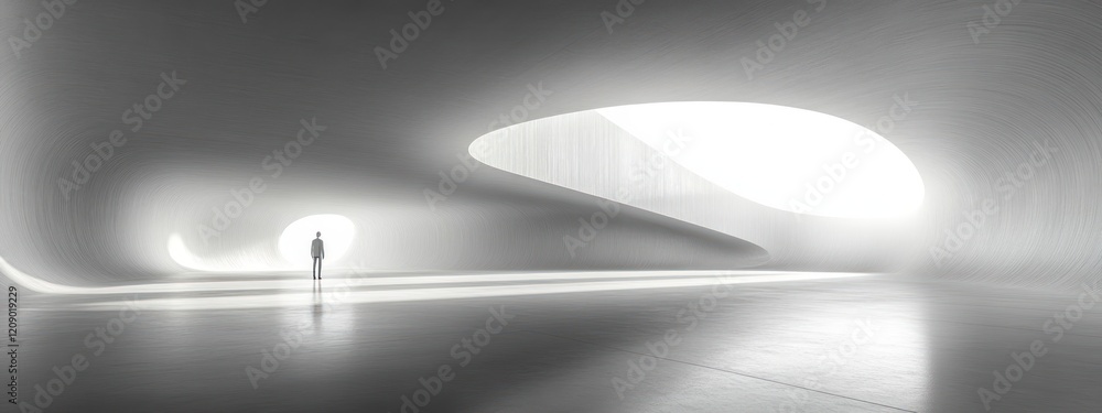 Poster futuristic minimalist architecture design with high contrast lighting and abstract geometric element
