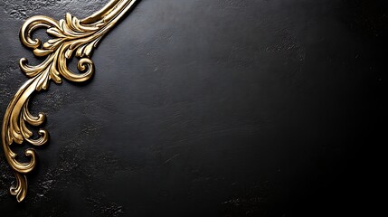 Gold Ornate Design on Dark Background