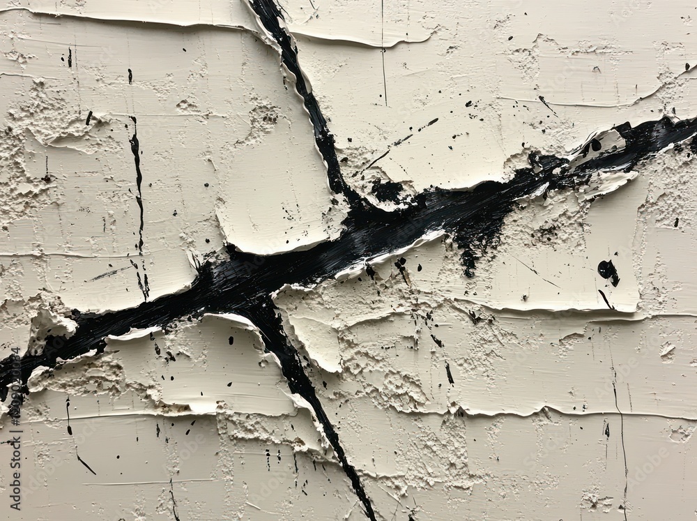 Poster abstract expressionist grunge texture background with black lines on white surface distressed vintag