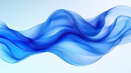 Fototapeta premium Abstract blue wave flowing, light background, design element