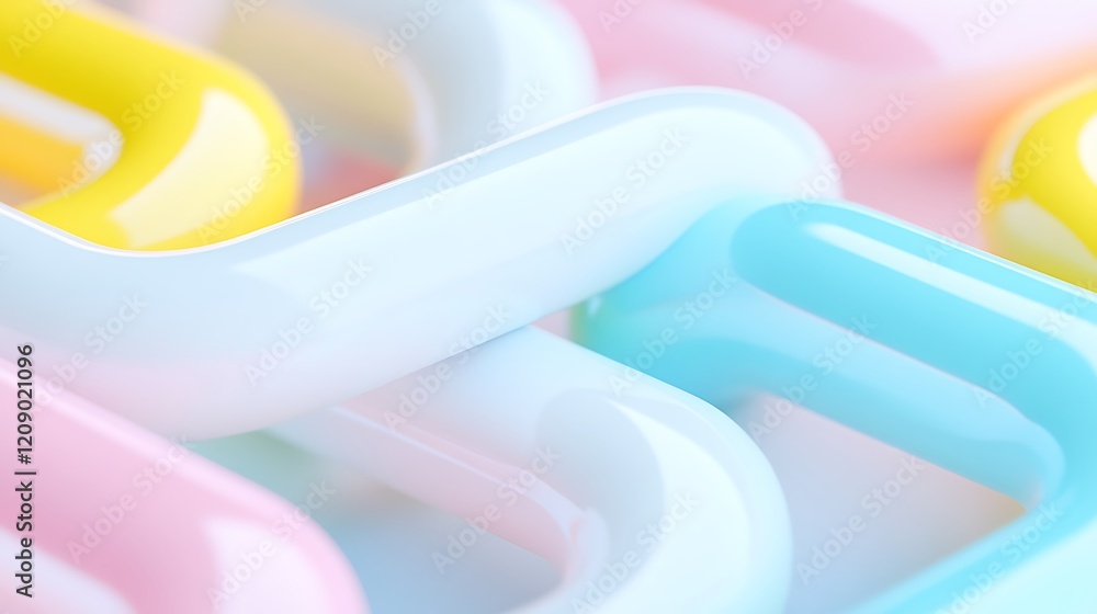 Aufkleber colorful abstract shapes layered together in soft pastel tones creating a playful and modern backgro