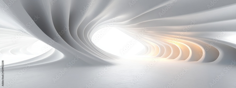 Poster minimalist abstract interior design with dynamic lines and soft lighting