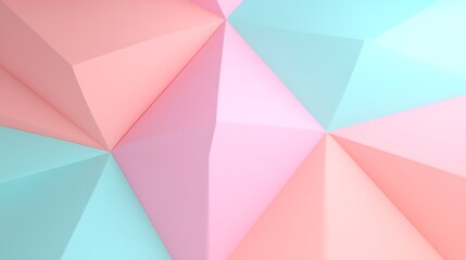 Obraz premium Colorful Geometric Background with Soft Pastel Shades of Pink and Blue in a Modern Design Aesthetic