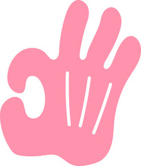 Illustration of Pink Okay Hand Gesture