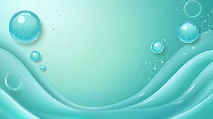 Aqua Waves and Spheres Abstract Background Design