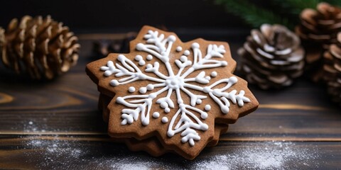 Snowflake-shaped Cookie for Holiday Decorations