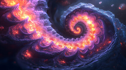 Fiery Spiral Galaxy: Cosmic Dance of Nebulae
