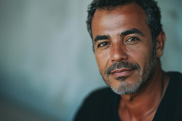 Obraz premium A portrait style image of a Brazilian person, man, looking directly at the camera with a confident and natural expression.