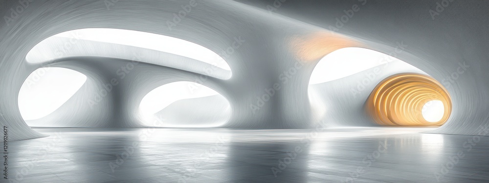 Poster futuristic minimalistic architecture wallpaper soft lighting curves