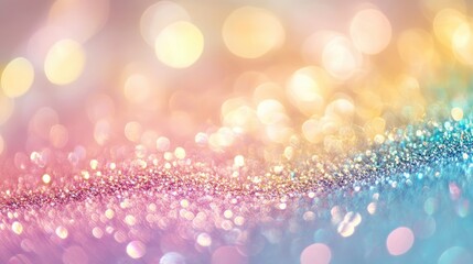 Obraz premium Colorful Sparkling Rainbow Background with Shimmering Glitter Effects and Soft Paint for Creative Copy Space Design