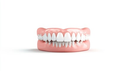 Fototapeta premium Realistic 3D Model of Human Dental Structure with Bright White Teeth Representing Oral Health and Aesthetic Dentistry for Educational and Professional Use