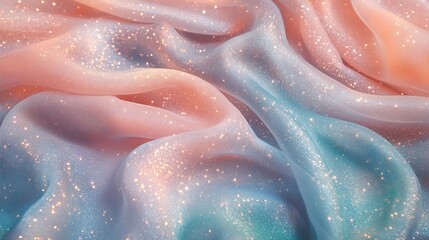 Obraz premium Glittery pastel fabric with soft waves and ombre effect.