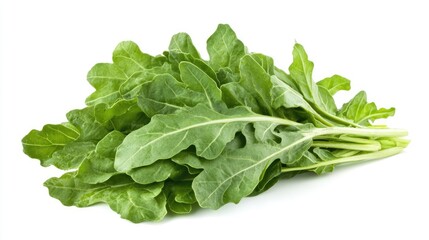 Fresh Green Agathi Leaves on White Background Nutrient-Dense Healthy Food Ingredient Rich in Vitamins and Antioxidants for Culinary Use