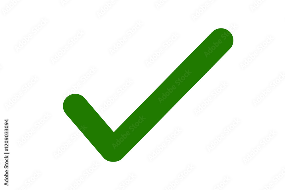 Wall mural green right tick check mark check list icon transparent background. flat style tick icon for web sit