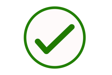 green check mark icon on white round green border transparent background png file type flat style tick icon for web site design, logo, app, UI design