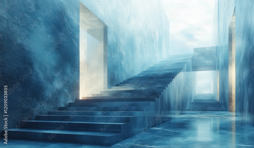 Aufkleber abstract blue background design with layered textures in geometric triangle diamond and square shape