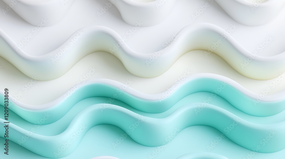 Aufkleber elegant wavy patterns in soft white and light blue tones with smooth texture for modern design proje