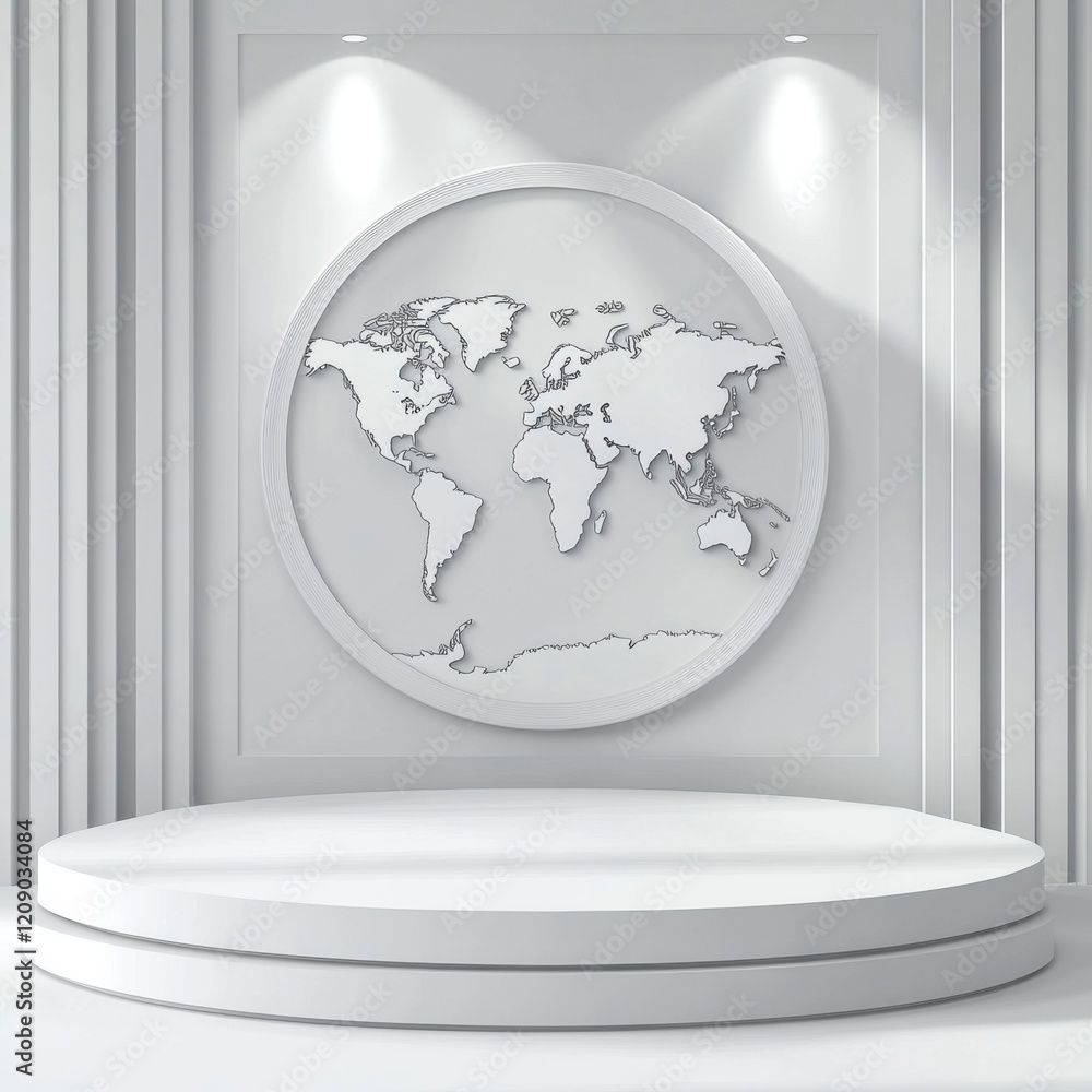 Poster global perspective: a minimalist world map display