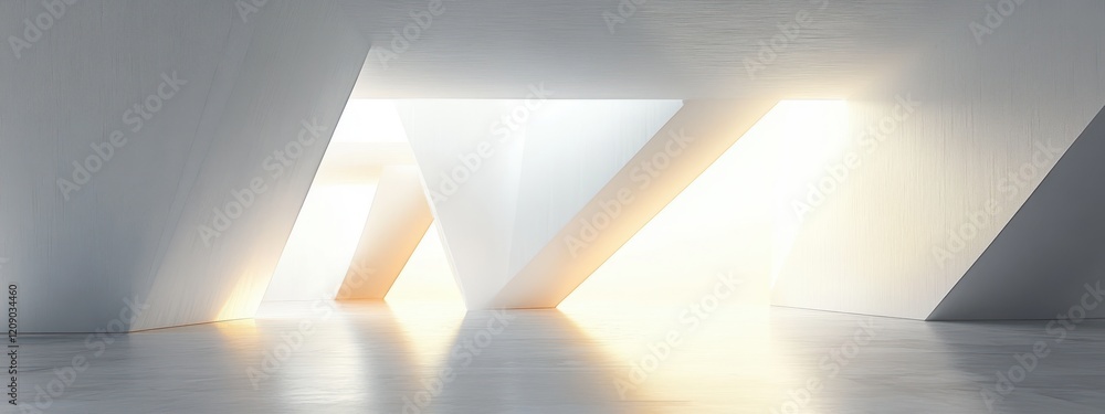 Aufkleber modern minimalist architectural design with geometric shapes and soft diffused lighting