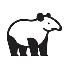 2d logo tapir with white background