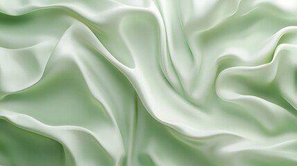 Fototapeta premium Pastel Green Gradient Silk Fabric Texture Soft Flowing Background for Elegant Home Business or Interior Design Concepts