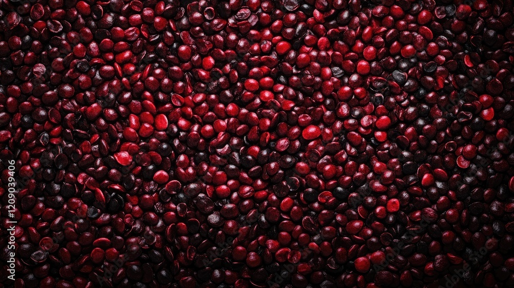 Poster close-up view of a textured background filled with small red beans showcasing rich colors and organi