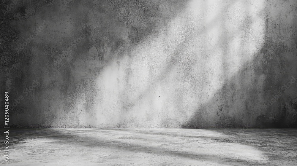 Poster detailed raw concrete wall texture with soft shadows and light play on a gray cement background in a
