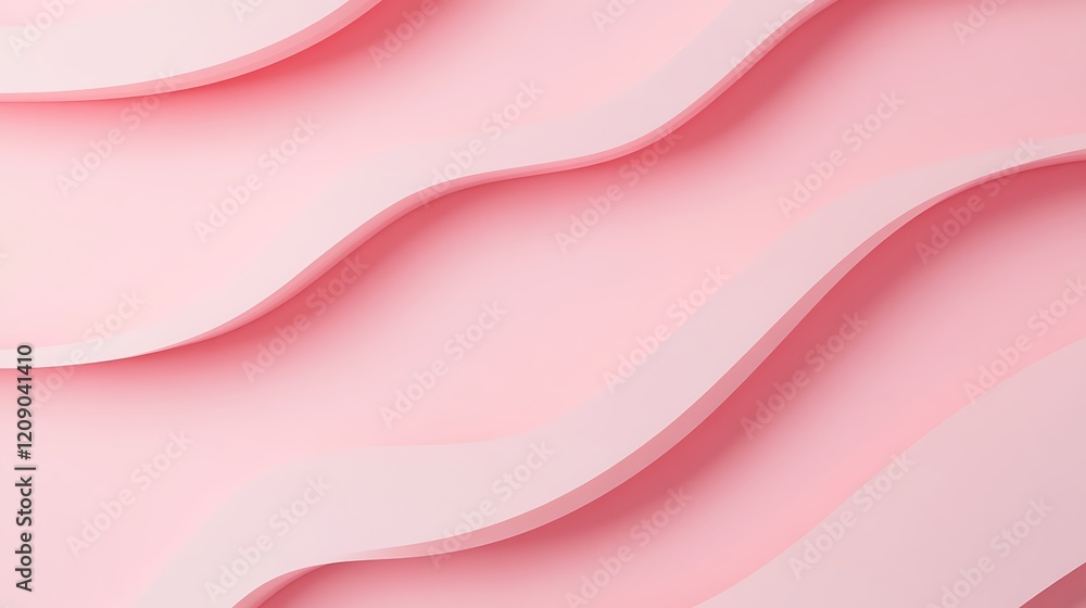 Poster Smooth Curved Layers in Soft Pink Tones for Modern Backgrounds and Textures in Design Projects