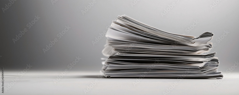 Poster a stack of neatly organized binders and files in an office setting, emphasizing knowledge documentat