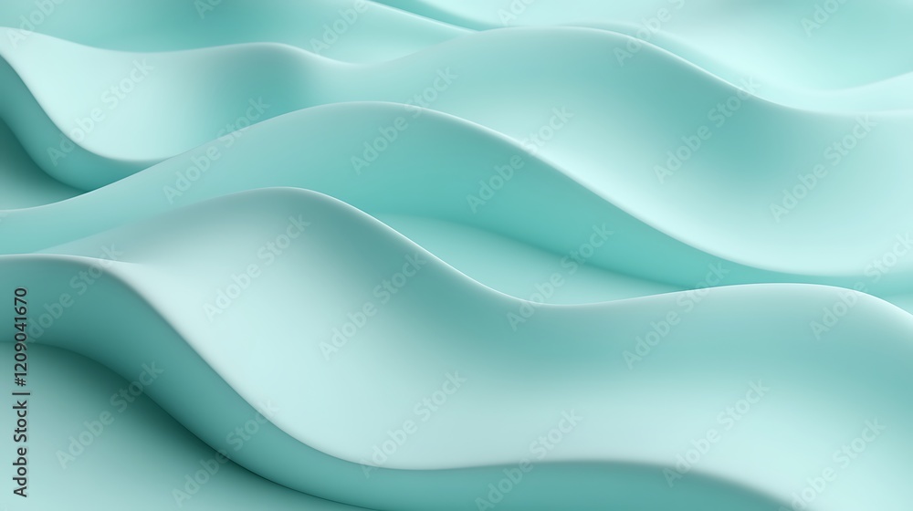 Poster smooth flowing waves of soft turquoise texture in abstract background for creative use and design pr