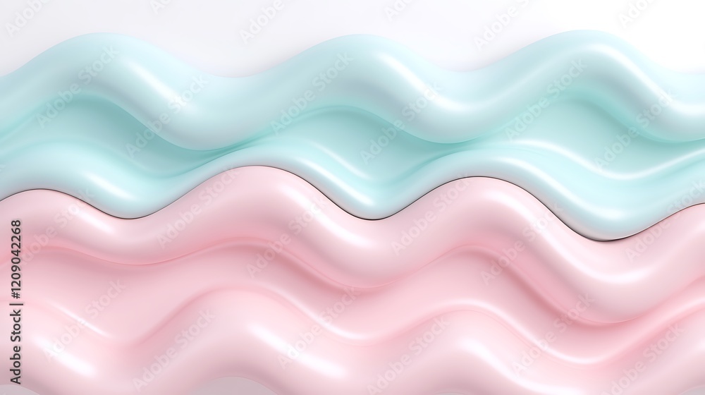 Poster smooth wavy patterns in soft pastel colors for abstract backgrounds and designs