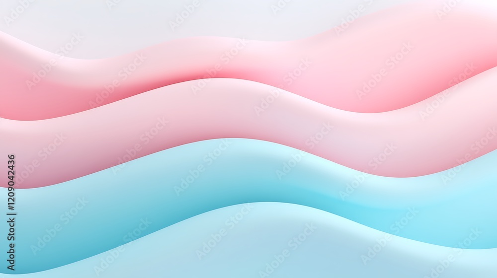 Aufkleber soft abstract waves in pastel colors with fluid movement and gentle curves for modern design project