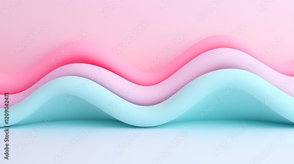 Poster soft abstract waves in pastel colors with gradient flow for modern design and creative background us