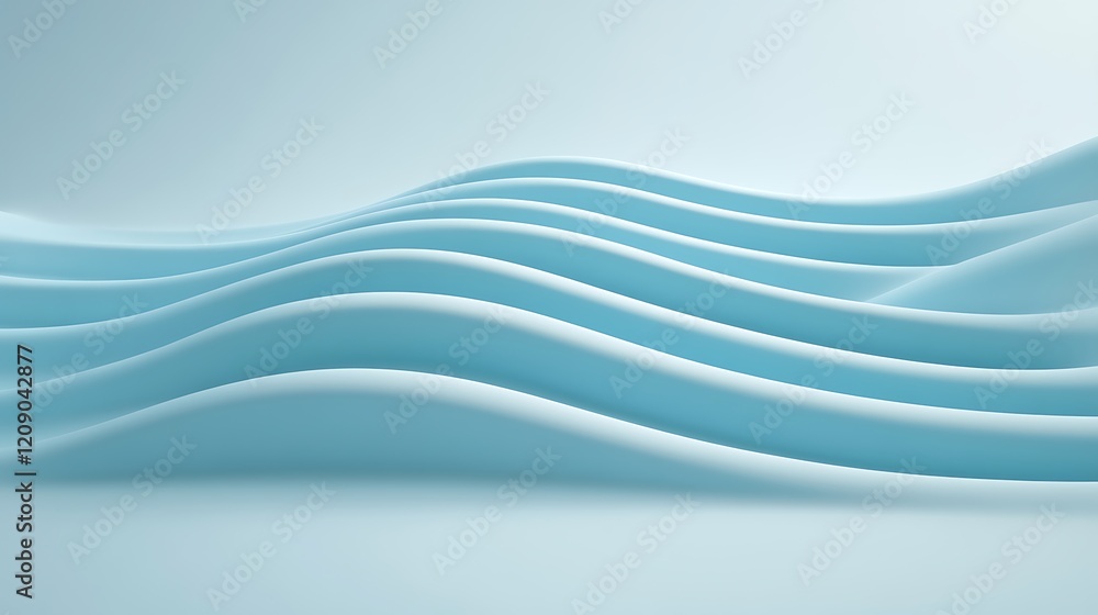 Poster soft blue abstract waves creating a serene and calm background design for modern projects and artwor