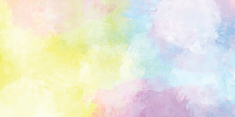 Naklejka premium vector colorful watercolor backgrounds, purple shades and blue watercolor paper textured illustration, blue watercolor paint background design with colorful orange pink borders and bright center, 