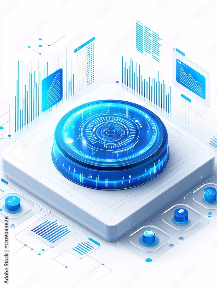 Poster a digital illustration of a user-friendly interface displaying categorized data, showcasing intuitiv