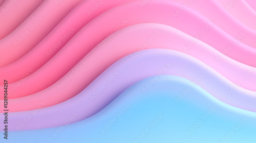 Poster soft curves and flowing waves of pastel colors in gradients and layers for background or abstract de